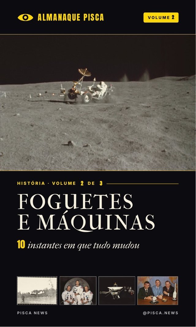 Capa do Almanaque Pisca · História: Foguetes e máquinas