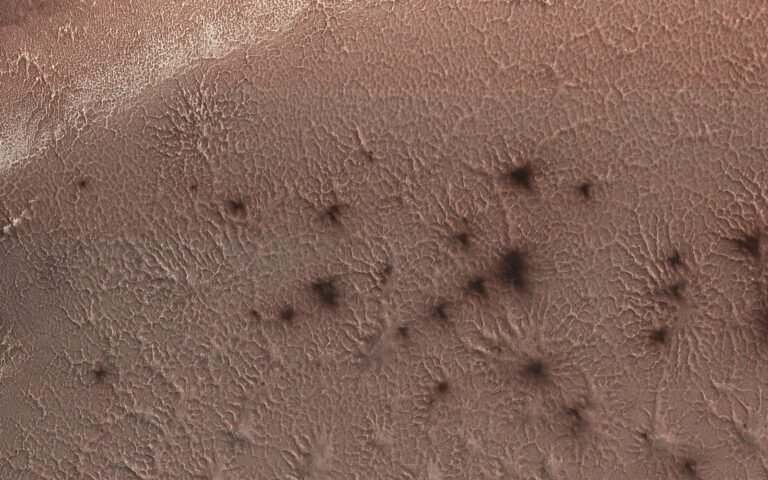 Aranhas de Marte: o que são as marcas gigantes no polo sul do planeta?